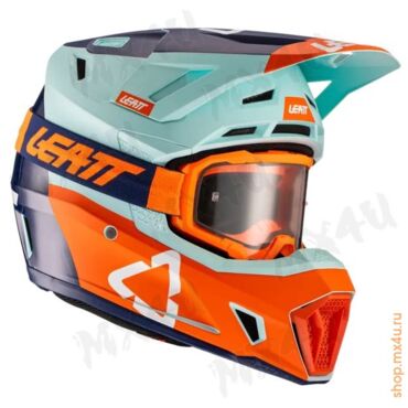 Шлем Leatt 7.5 V21.2 Ice + очки Velocity 4.5 - миниатюра 1