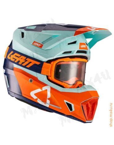 Шлем Leatt 7.5 V21.2 Ice + очки Velocity 4.5