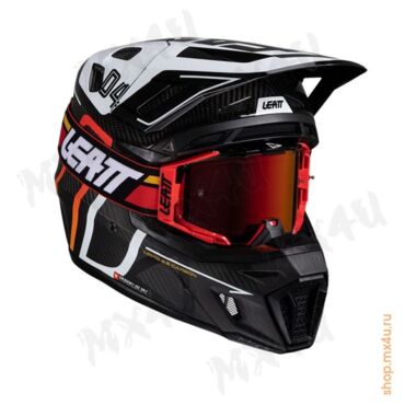 Кроссовый шлем 9.5 Carbon V25 - Белый - миниатюра 4