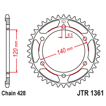 Звезда ведомая JTR1361 50 - миниатюра 1