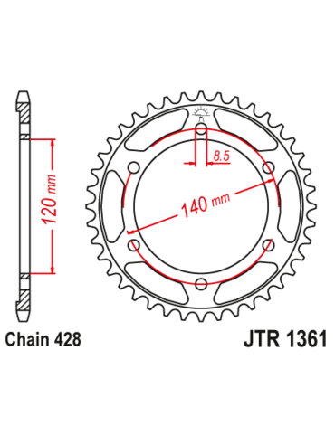 Звезда ведомая JTR1361 50