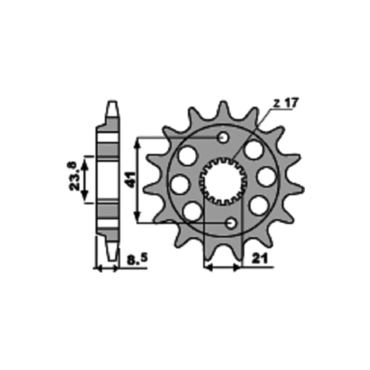PBR 2071 15 звезда ведущая 15 зубов XR400 ( JTF 1322 15 ) // MR 074757 - миниатюра 1