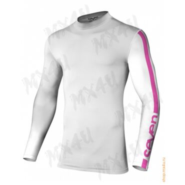Мотоджерси компрессионное Zero Compression Jersey - Белый Розовый - миниатюра 1