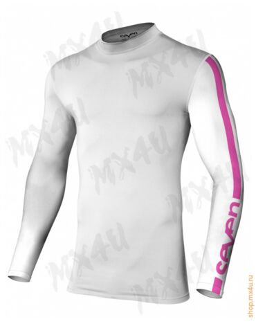 Мотоджерси компрессионное Zero Compression Jersey - Белый Розовый