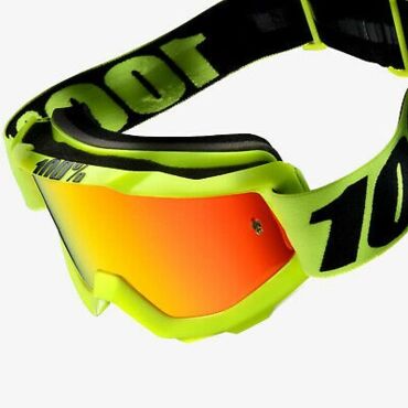 Очки для мотокросса 100% Accuri Fluo Yellow с красной зеркальной линзой - миниатюра 4