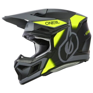 Oneal Шлем кроссовый 3Series Neon Vision V.24 серый желтый - миниатюра 5