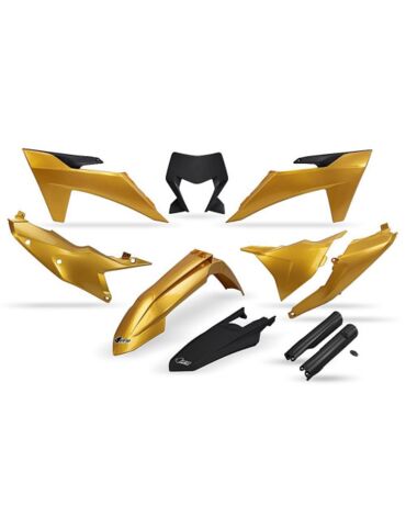 Комплект пластика Ufo KTKIT530F@024 KTM Эндуро 2024+ золотисто черный