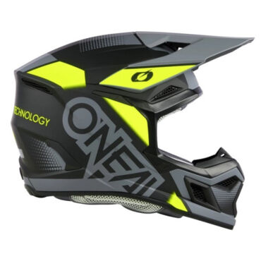 Oneal Шлем кроссовый 3Series Neon Vision V.24 серый желтый - миниатюра 6