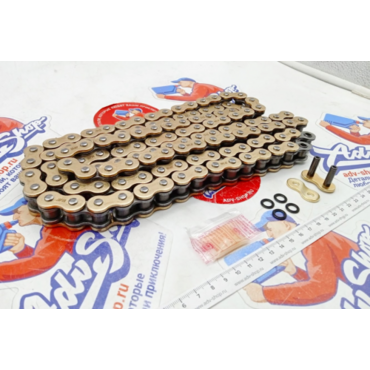 DID 525 VX3 GB 120 звеньев золотая (замок заклепка в комплекте) 1290 ADV R S 21 24 - миниатюра 2