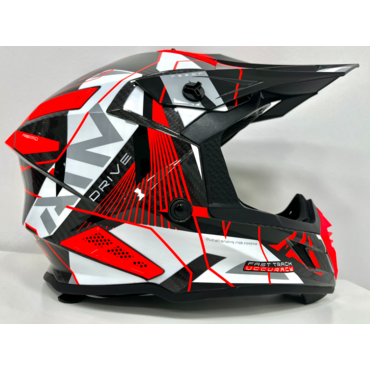 Шлем кроссовый Карбоновый AIM RH855 Carbon Razor White Red(чз) - миниатюра 1