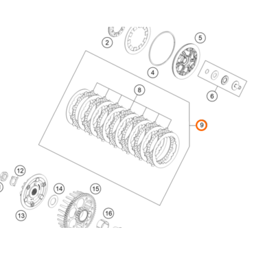 Комплект дисков сцепления KTM OEM 47232010033 85 SX 2025+ - миниатюра 1
