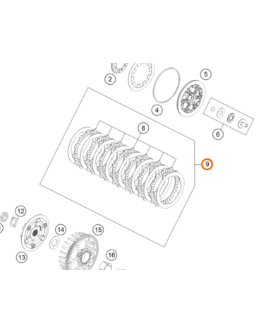Комплект дисков сцепления KTM OEM 47232010033 85 SX 2025+