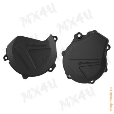 Комплект защита крышки сцепления + зажигания + помпы KTM SXF XCF HUSQ FC250 350 '2016 22 Черная - миниатюра 2