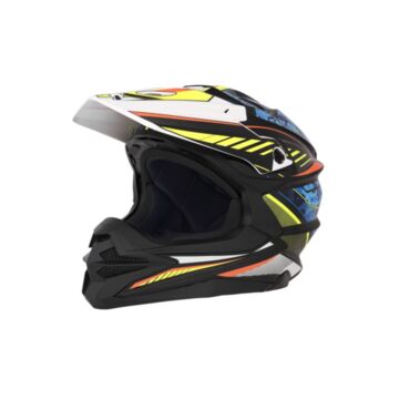 Desment Шлем кроссовый Raptor White Yellow Blue graphic - миниатюра 7