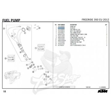 KTM комплект топливных фильтров 690 R/ SM 11 23 // 125 450 SX SXF 11 24// 250 500 EXC EXCF XC F SMC XC W 12 24 ( 81207090200 / 81207090100 / 81207090000 ) - - миниатюра 3