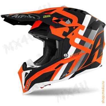 Шлем Airoh Aviator 3 черный оранжевый матовый - миниатюра 1