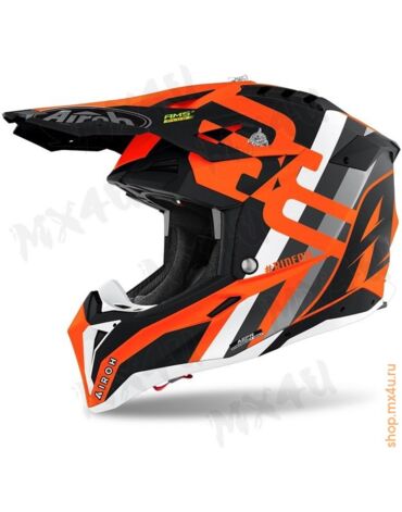 Шлем Airoh Aviator 3 черный оранжевый матовый