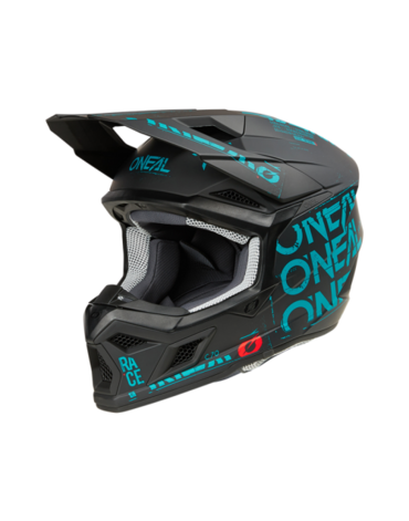 Oneal Шлем кроссовый 3Series Static черный бирюзовый