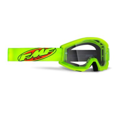 Маска кроссовая FMF Powercore Core Yellow - прозрачная линза - миниатюра 1