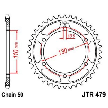 JTR 479 45 звезда ведомая стальная 45 зубов  Yamaha - миниатюра 2