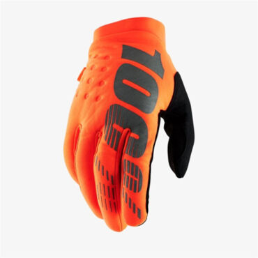 Мотоперчатки подростковые 100% Brisker Youth Glove, fluo orange (YXL, Детская Кросс эндуро) - миниатюра 1