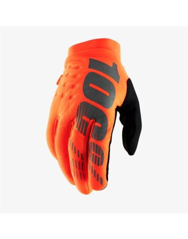 Мотоперчатки подростковые 100% Brisker Youth Glove, fluo orange (YXL, Детская Кросс эндуро)
