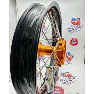 Haan Wheels Black Rim Orange Hub with tubeless kit Колесо заднее KTM 1090 1190 1290 R18 2,50 черный обод и оранжевая ступица, cushdrive 25mm - миниатюра 8