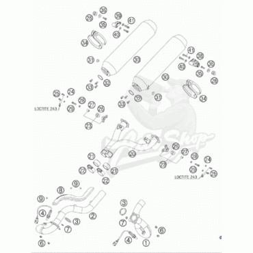 KTM выпускной коллектор задний 990 A 06 13 ( 60105008000 ) - миниатюра 5