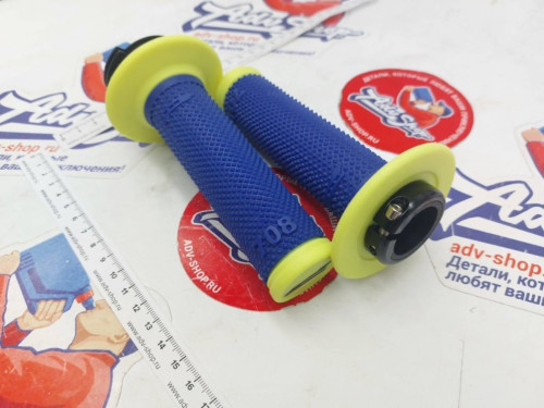 Progrip 708 325 Yellow Fluo Electric Blue грипсы синий / желтый +7 различных крепежей тросика // PA070800GFBL - фото 3