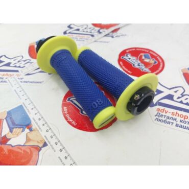 Progrip 708 325 Yellow Fluo Electric Blue грипсы синий / желтый +7 различных крепежей тросика // PA070800GFBL - миниатюра 3