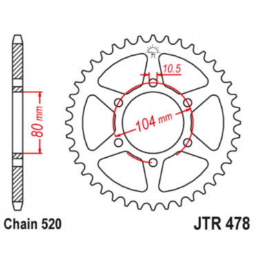Звезда ведомая JTR478.43ZBK - миниатюра 1
