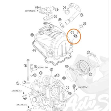 KTM уплотнительная шайба болта клапанной крышки EXCF / 690 ( 75036052010 ) - миниатюра 2