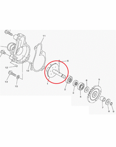 Вал водяной помпы YZF WR250(15 18), original