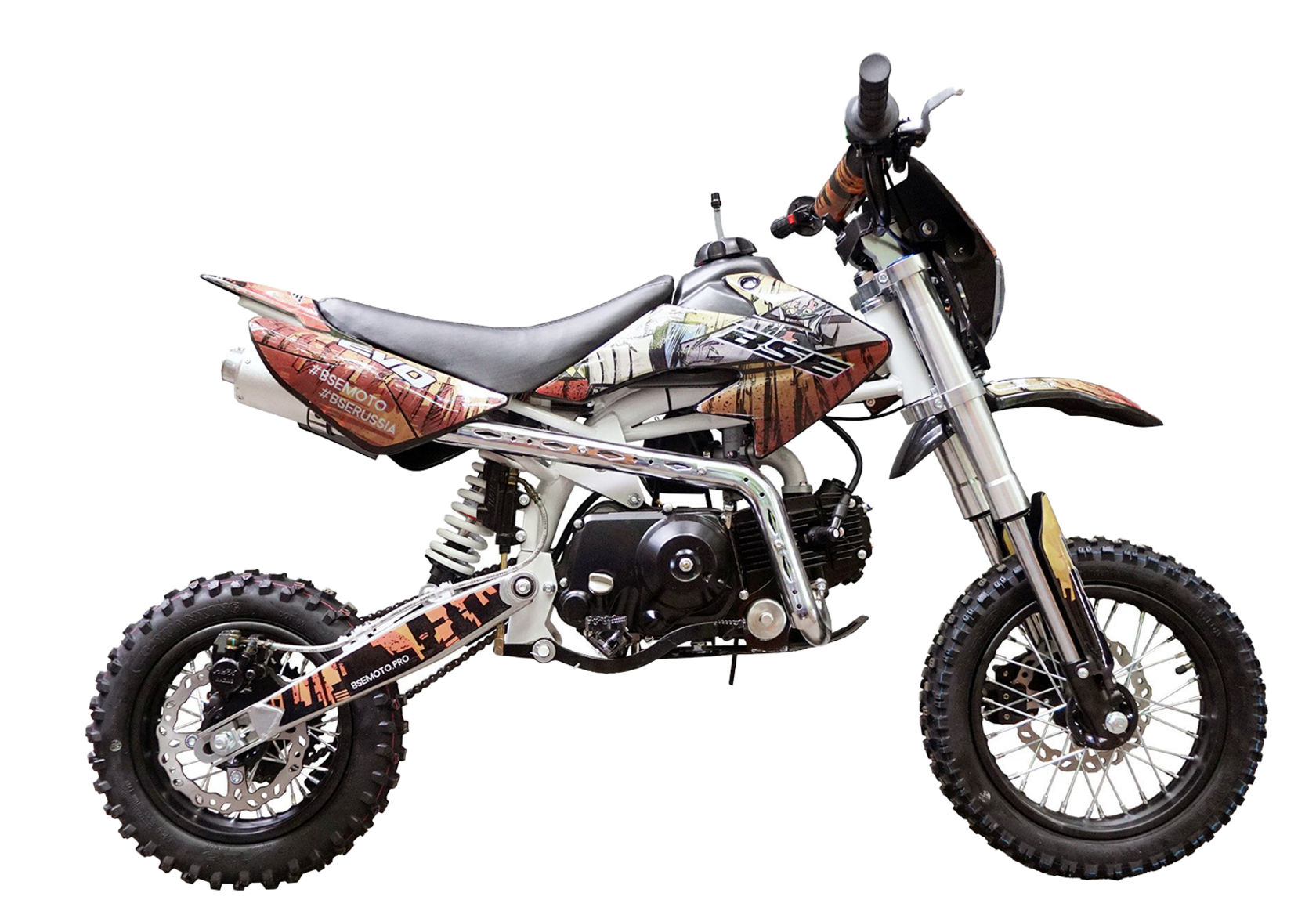 Питбайк BSE EVO 110e Samurai SA 14 12 (Полуавтоматическая КПП) (фара, электростартер) - фото 1
