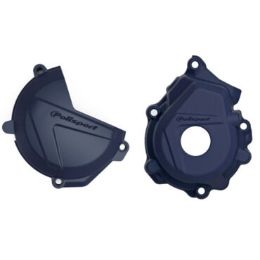 Комплект защиты крышек сцепления и генератора Polisport KTM SX f Husqvarna FC 250 350 16 22 син. - миниатюра 1