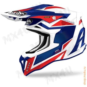 Кроссовый шлем Strycker Axe красно - синий - миниатюра 1