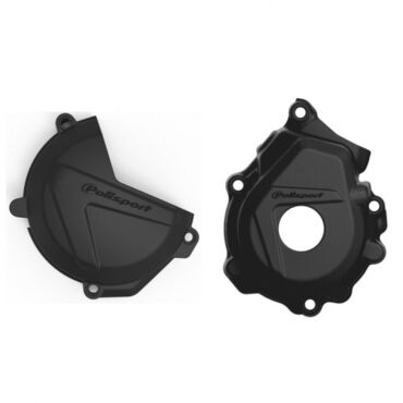 Комплект защиты крышек сцепления и генератора Polisport KTM SX f Husqvarna FC 250 350 16 22 черн. - миниатюра 1