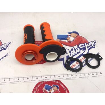 KTM грипcы с фиксаторами / закрытый торец / черный оранжевый KTM SX / EXC / 690 08 23 ( 78102924000 ) - миниатюра 1