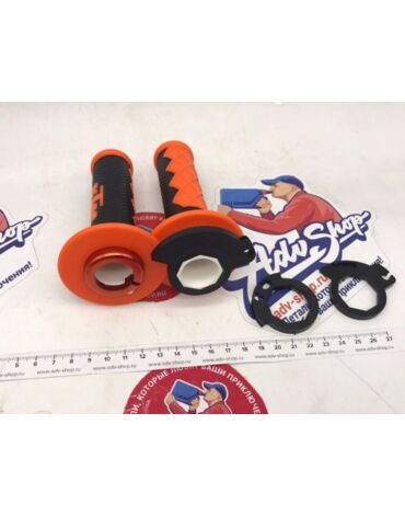 KTM грипcы с фиксаторами / закрытый торец / черный оранжевый KTM SX / EXC / 690 08 23 ( 78102924000 )