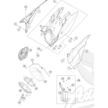 KTM брызговик амортизатора для SX / EXC 08 - 16 ( 77306010000 ) - миниатюра 2