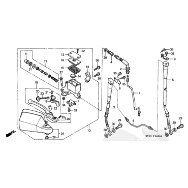 HONDA ремкомплект передней тормозной машинки XL600 97-/ XL650 / XL700 / XRV750 ( 45530471831 ) - миниатюра 2