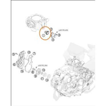 KTM Термостат 690 R / SM / DUKE 07 20 ( 75035017000 ) - миниатюра 4