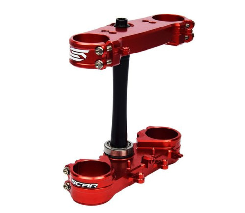 Траверса в сборе Scar под мотоциклы GASGAS, KTM, HQV OFFSET 22mm красная - фото 1