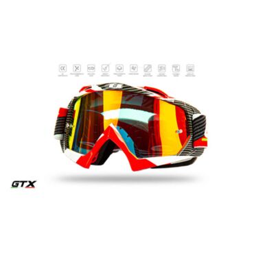 Очки мотокросс GTX 5019 бело красные - миниатюра 1