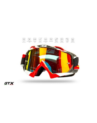 Очки мотокросс GTX 5019 бело красные