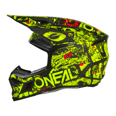 Oneal Шлем кроссовый детский 3Series Attack Youth V24 черный желтый - миниатюра 5