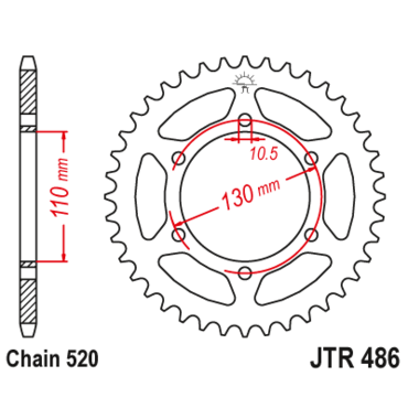 Звезда ведомая JTR486 46 - миниатюра 1