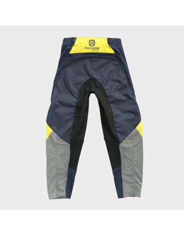 Мотоштаны подростковые Husqvarna Railed Kids Pants, blue yellow grey (24, Детская Кросс эндуро)