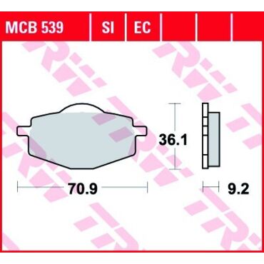 TRW MCB 539 Колодки тормозные - миниатюра 1