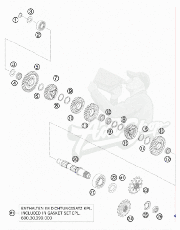 KTM звезда 17 с демпфером для ктм 950 / 990 / 1190 / 1290 ( 60033129017 )